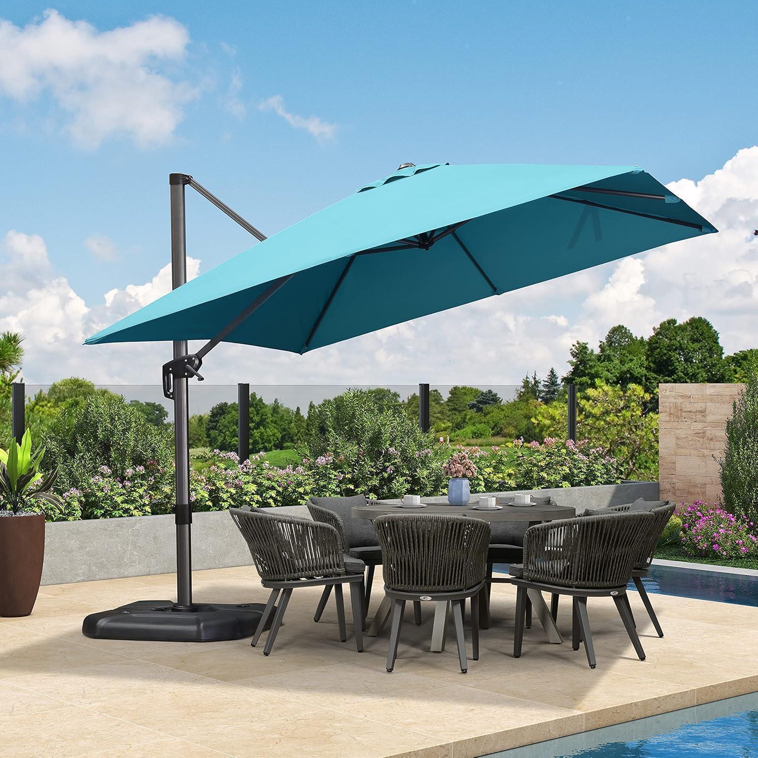 PURPLE LEAF Patio Outdoor Large Umbrella Square and Rectangular Cantilever Yard Sun Umbrellas - Image 40