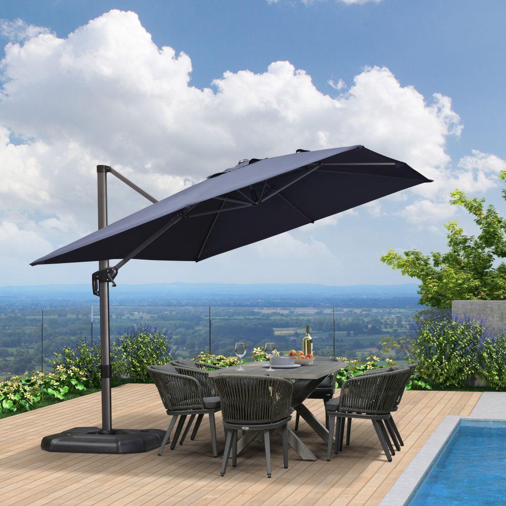 PURPLE LEAF Patio Outdoor Large Umbrella Square and Rectangular Cantilever Yard Sun Umbrellas - Image 43