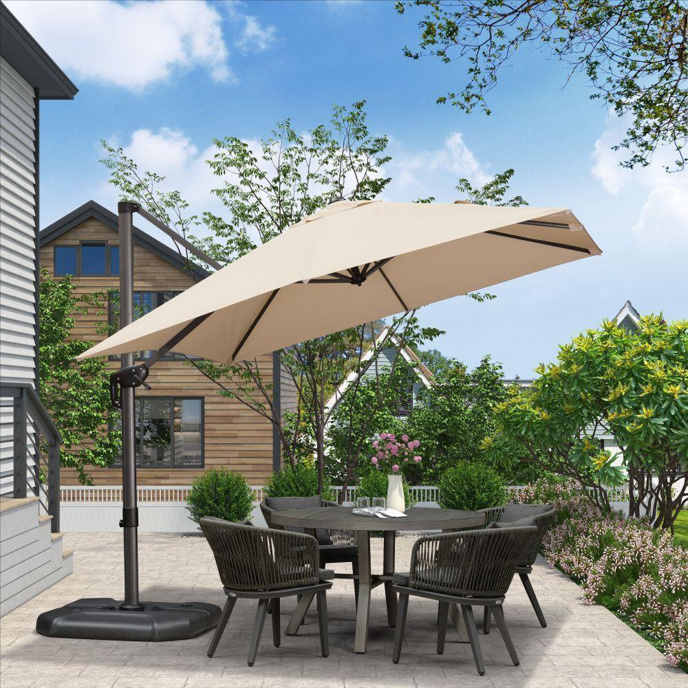 PURPLE LEAF Patio Outdoor Large Umbrella Square and Rectangular Cantilever Yard Sun Umbrellas - Image 14