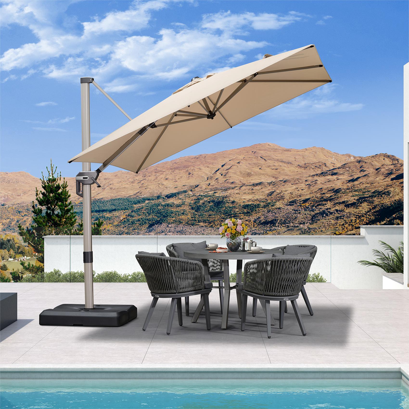 PURPLE LEAF Hailar Deluxe Outdoor Patio Umbrella Aluminum Cantilever Umbrellas - Image 68