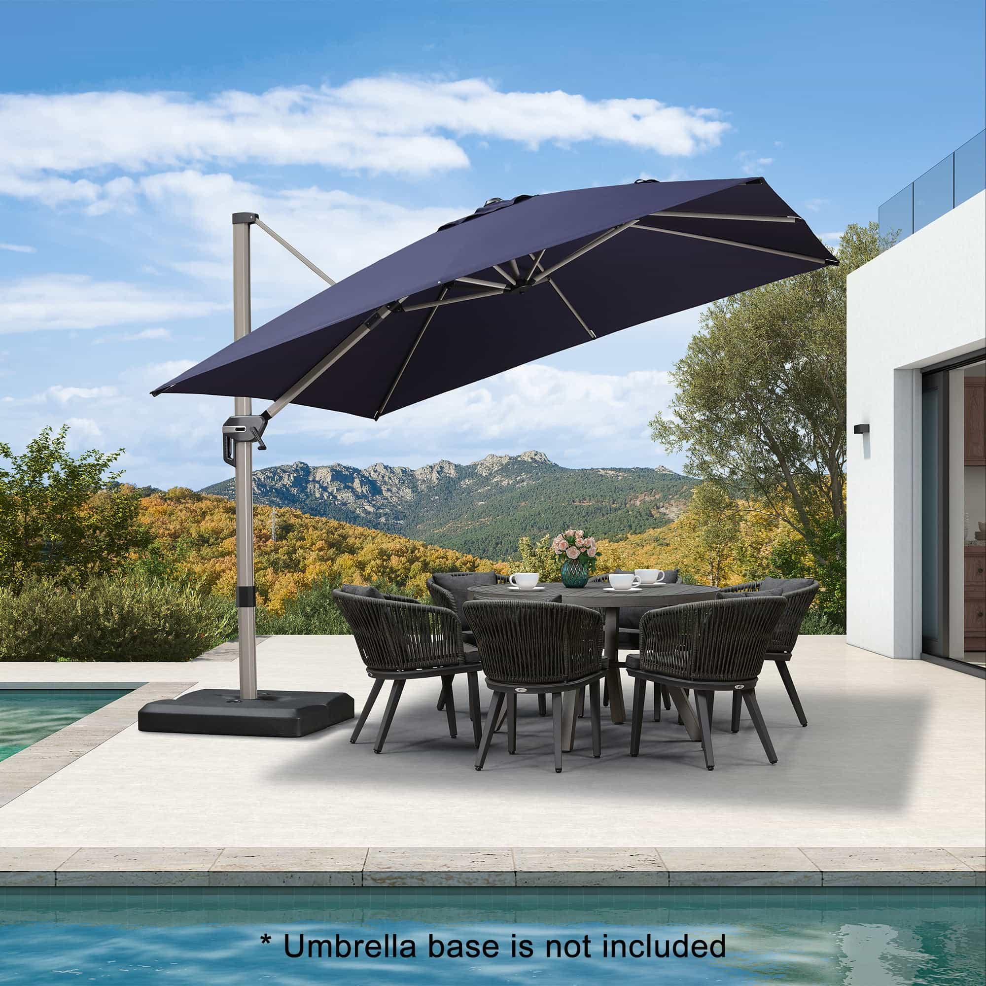 PURPLE LEAF Hailar Deluxe Outdoor Patio Umbrella Aluminum Cantilever Umbrellas - Image 88
