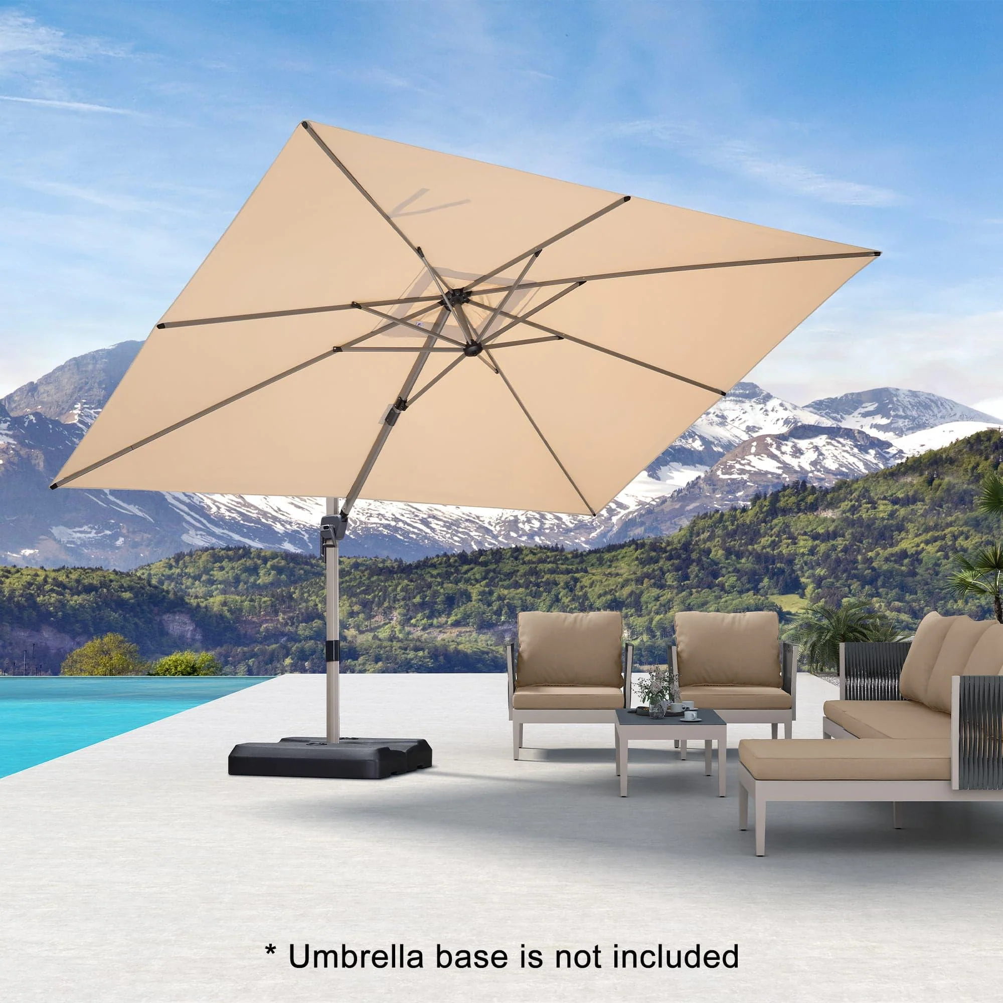 PURPLE LEAF Hailar Deluxe Outdoor Patio Umbrella Aluminum Cantilever Umbrellas - Image 91