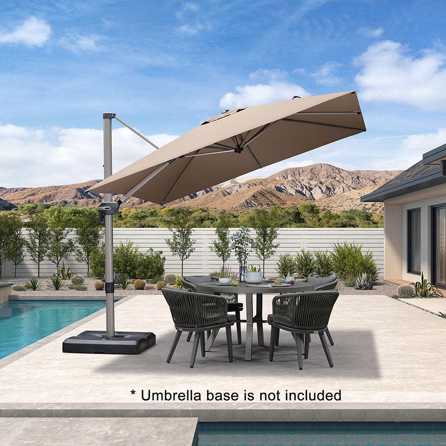 PURPLE LEAF Hailar Deluxe Outdoor Patio Umbrella Aluminum Cantilever Umbrellas - Image 29