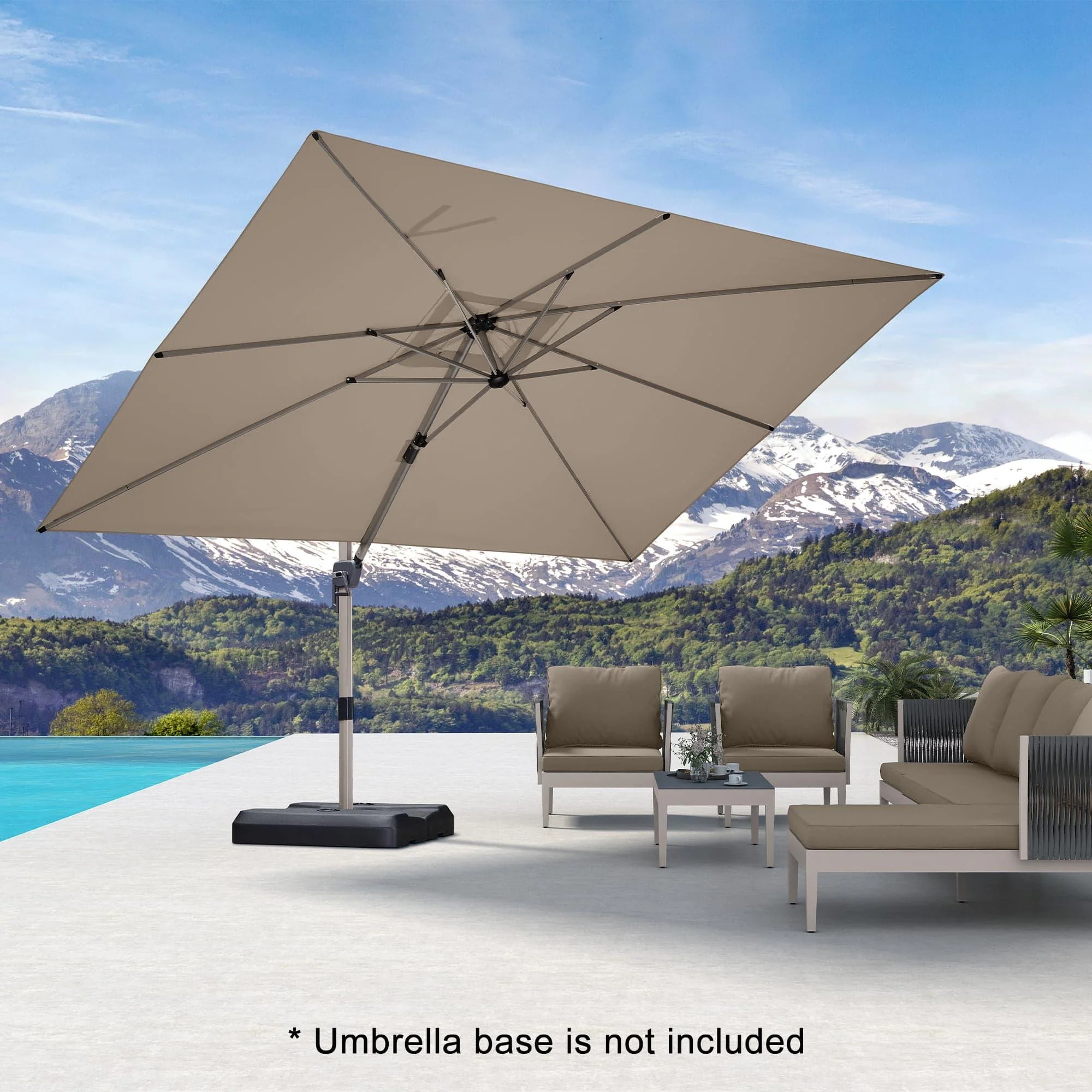 PURPLE LEAF Hailar Deluxe Outdoor Patio Umbrella Aluminum Cantilever Umbrellas - Image 97