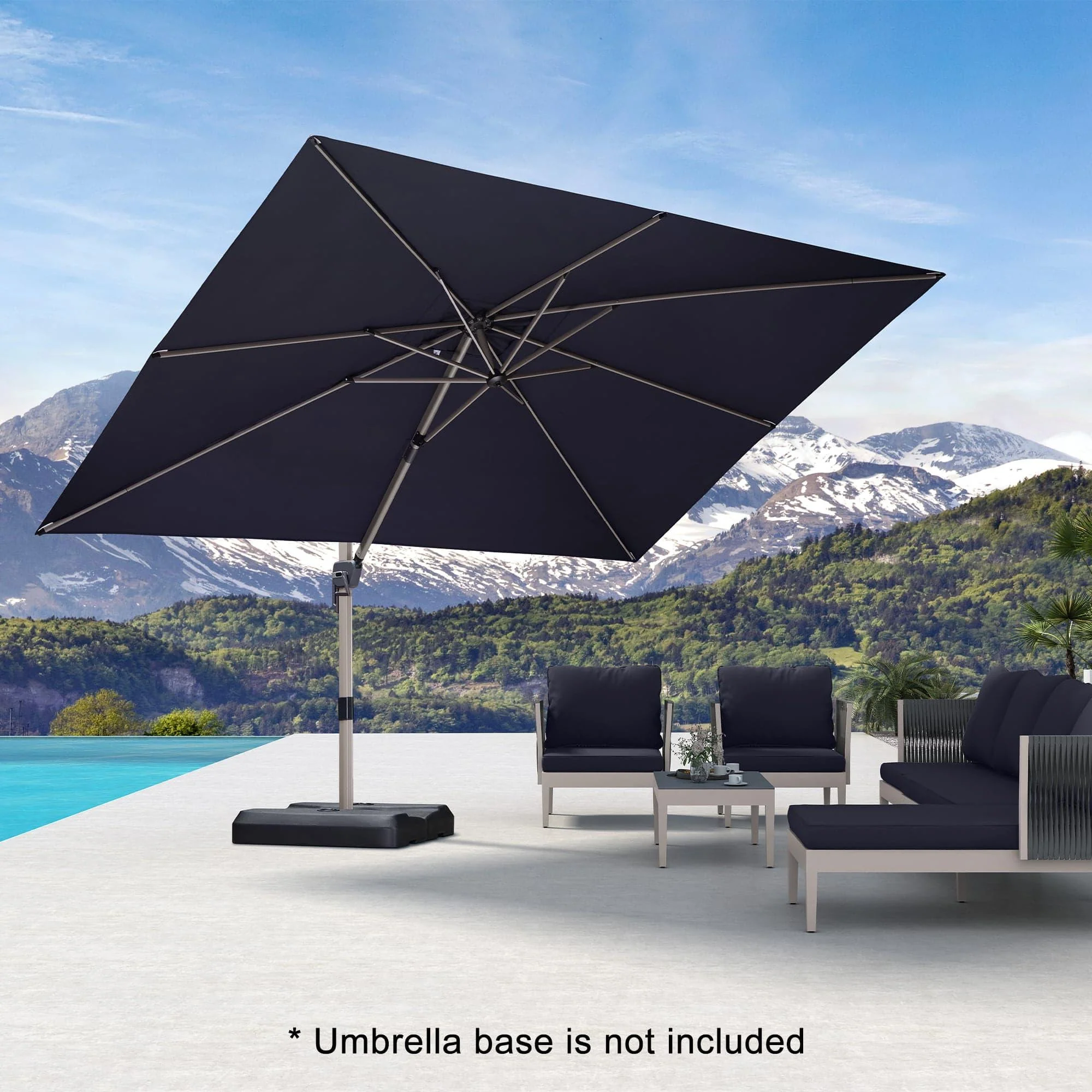 PURPLE LEAF Hailar Deluxe Outdoor Patio Umbrella Aluminum Cantilever Umbrellas - Image 99