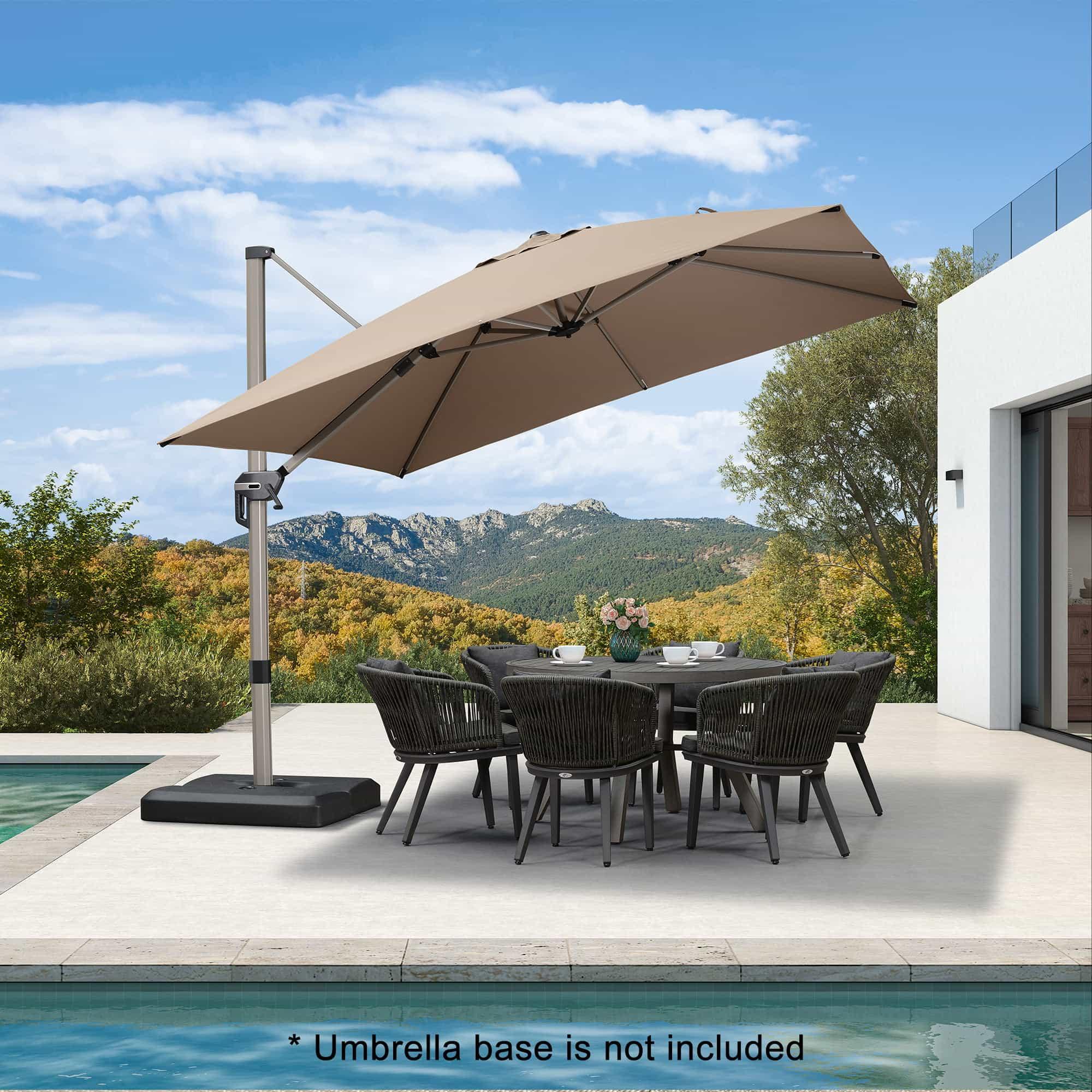 PURPLE LEAF Hailar Deluxe Outdoor Patio Umbrella Aluminum Cantilever Umbrellas - Image 107