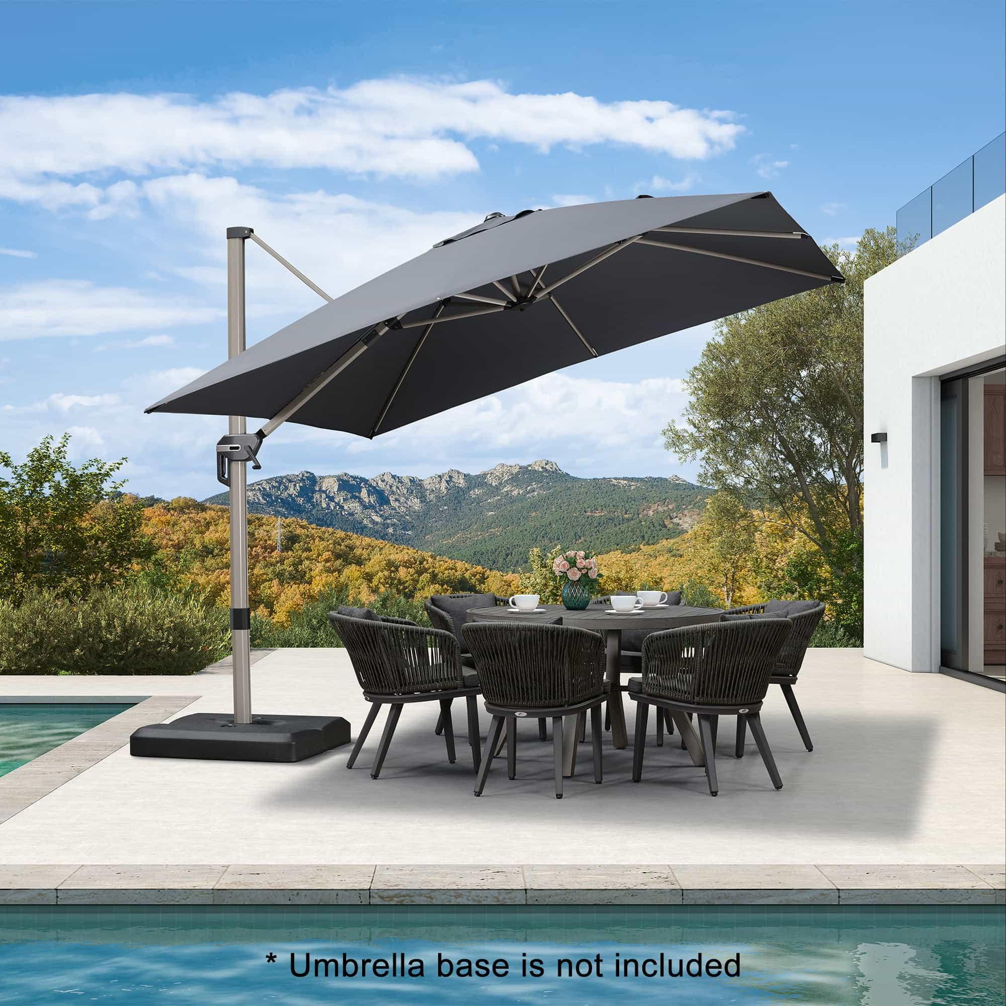PURPLE LEAF Hailar Deluxe Outdoor Patio Umbrella Aluminum Cantilever Umbrellas - Image 114