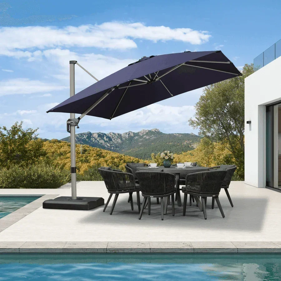 PURPLE LEAF Hailar Deluxe Outdoor Patio Umbrella Aluminum Cantilever Umbrellas - Image 116
