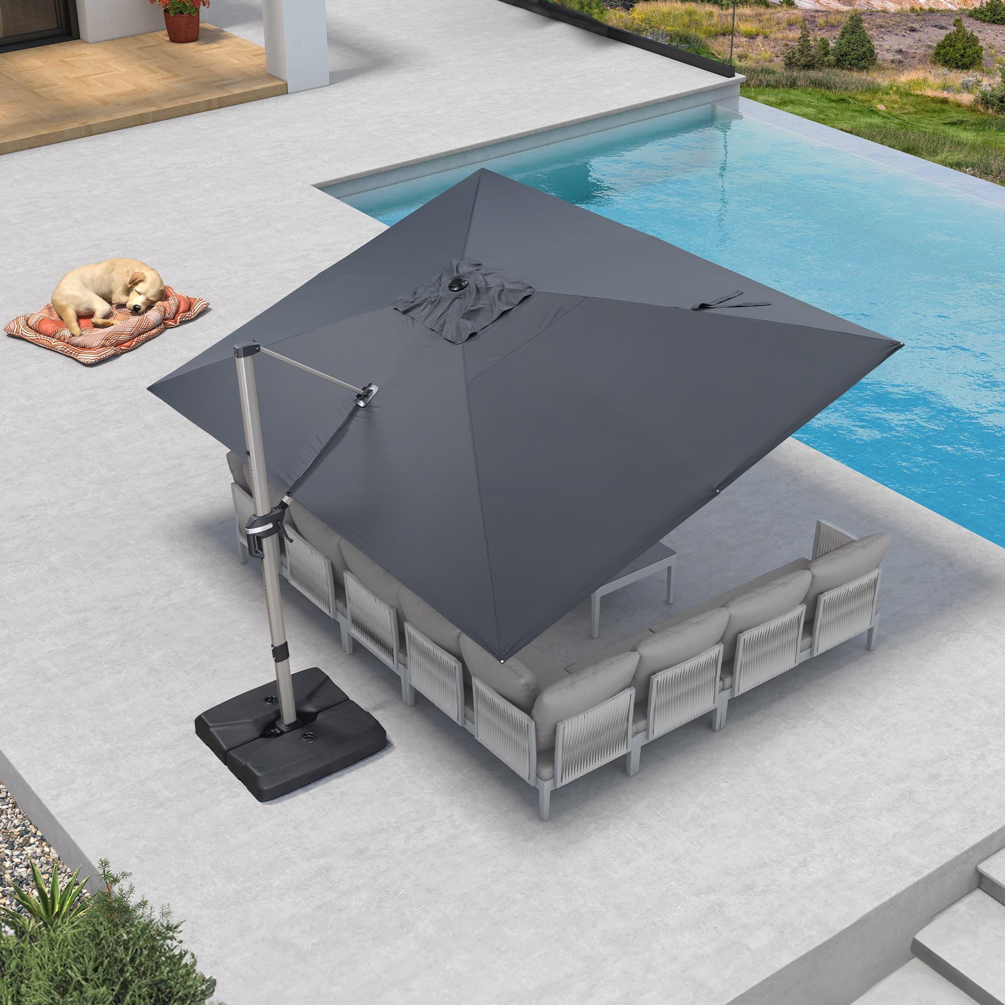 PURPLE LEAF Hailar Deluxe Outdoor Patio Umbrella Aluminum Cantilever Umbrellas - Image 130