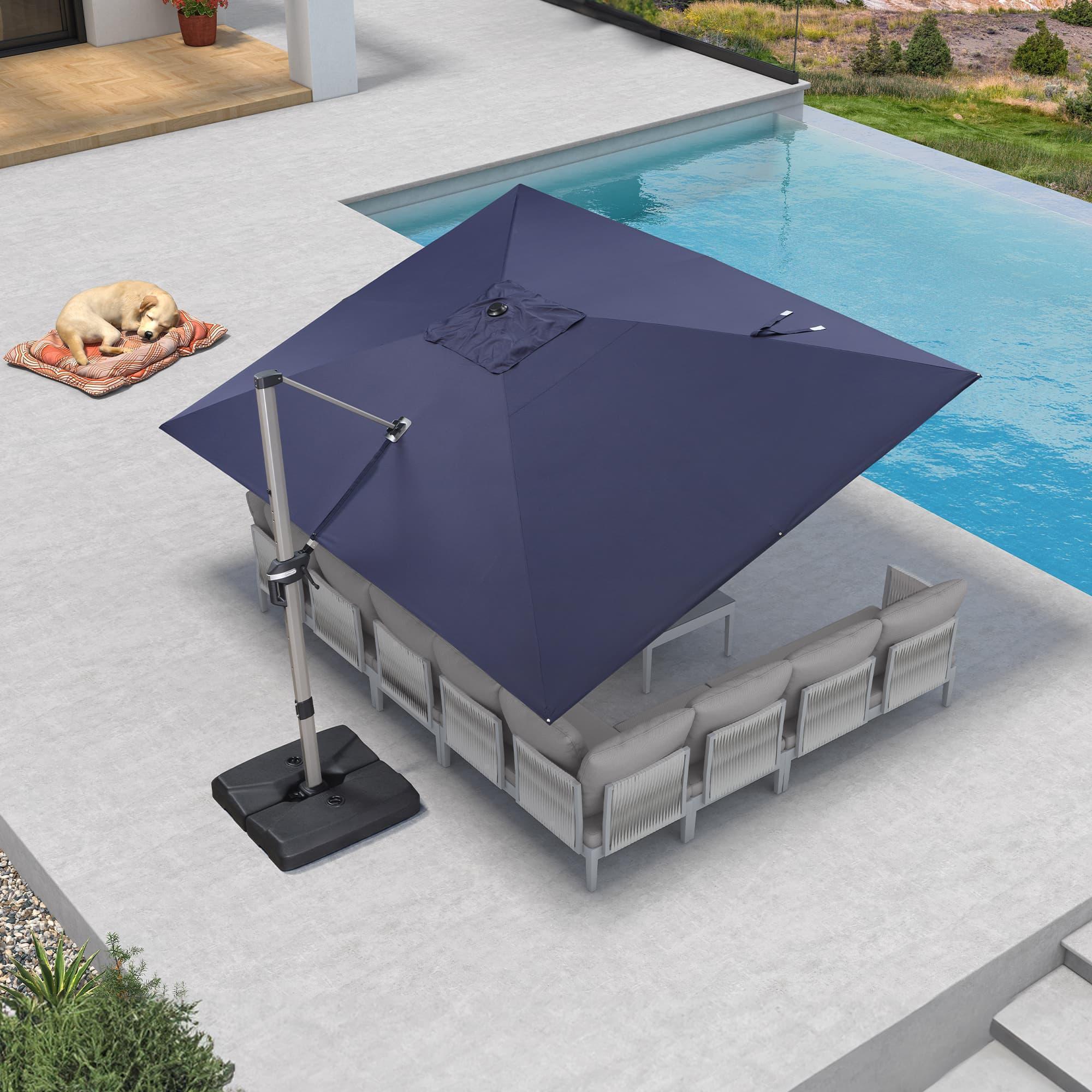 PURPLE LEAF Hailar Deluxe Outdoor Patio Umbrella Aluminum Cantilever Umbrellas - Image 134