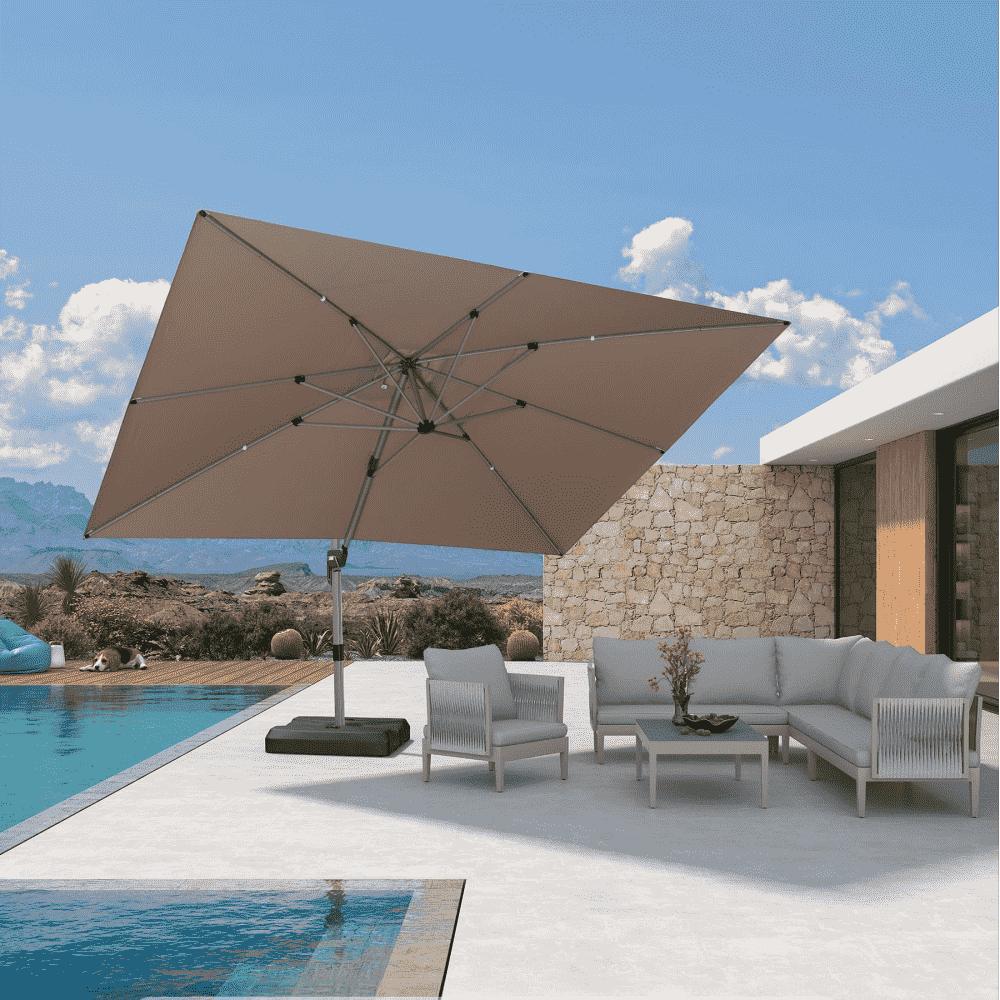 PURPLE LEAF Hailar Deluxe Outdoor Patio Umbrella Aluminum Cantilever Umbrellas - Image 135