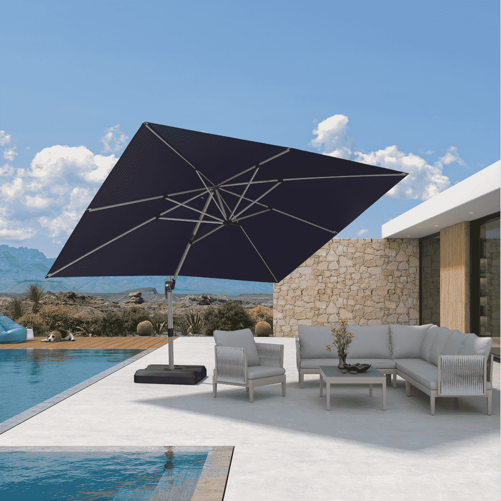 PURPLE LEAF Hailar Deluxe Outdoor Patio Umbrella Aluminum Cantilever Umbrellas - Image 136