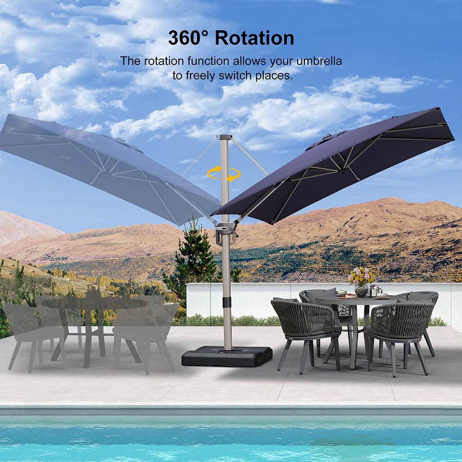 PURPLE LEAF Hailar Deluxe Outdoor Patio Umbrella Aluminum Cantilever Umbrellas - Image 48