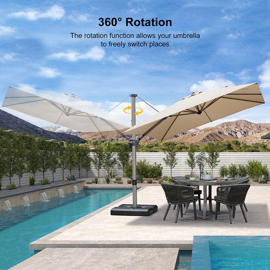 PURPLE LEAF Hailar Deluxe Outdoor Patio Umbrella Aluminum Cantilever Umbrellas - Image 50