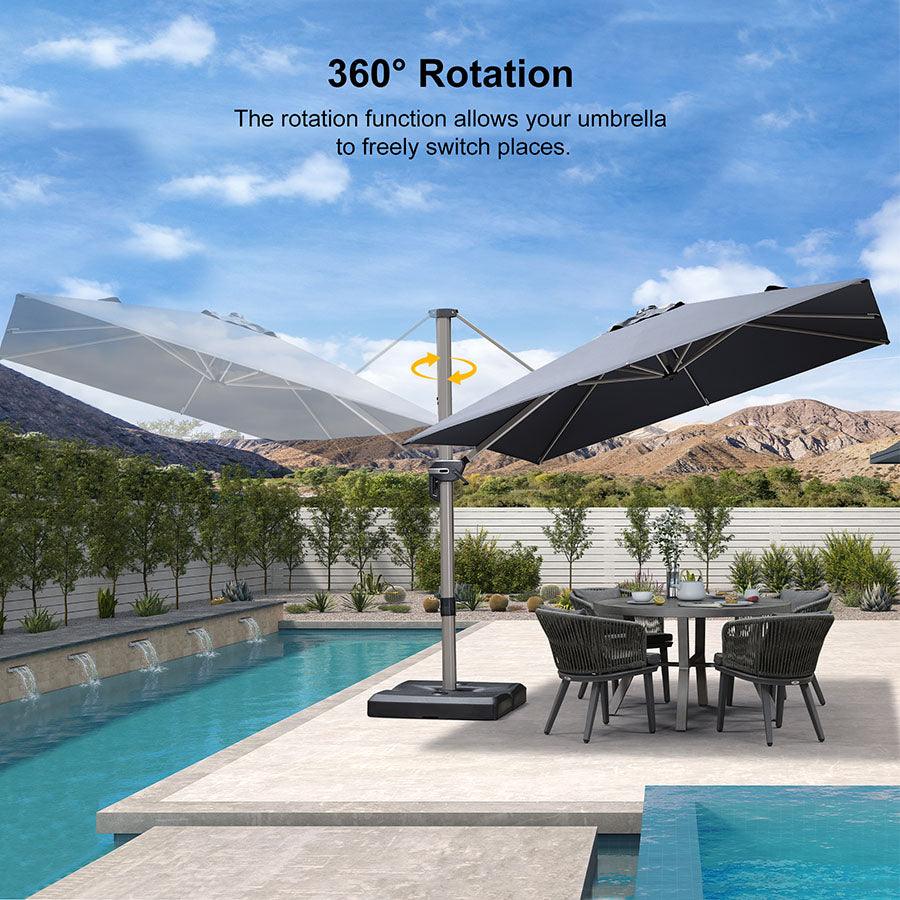 PURPLE LEAF Hailar Deluxe Outdoor Patio Umbrella Aluminum Cantilever Umbrellas - Image 52