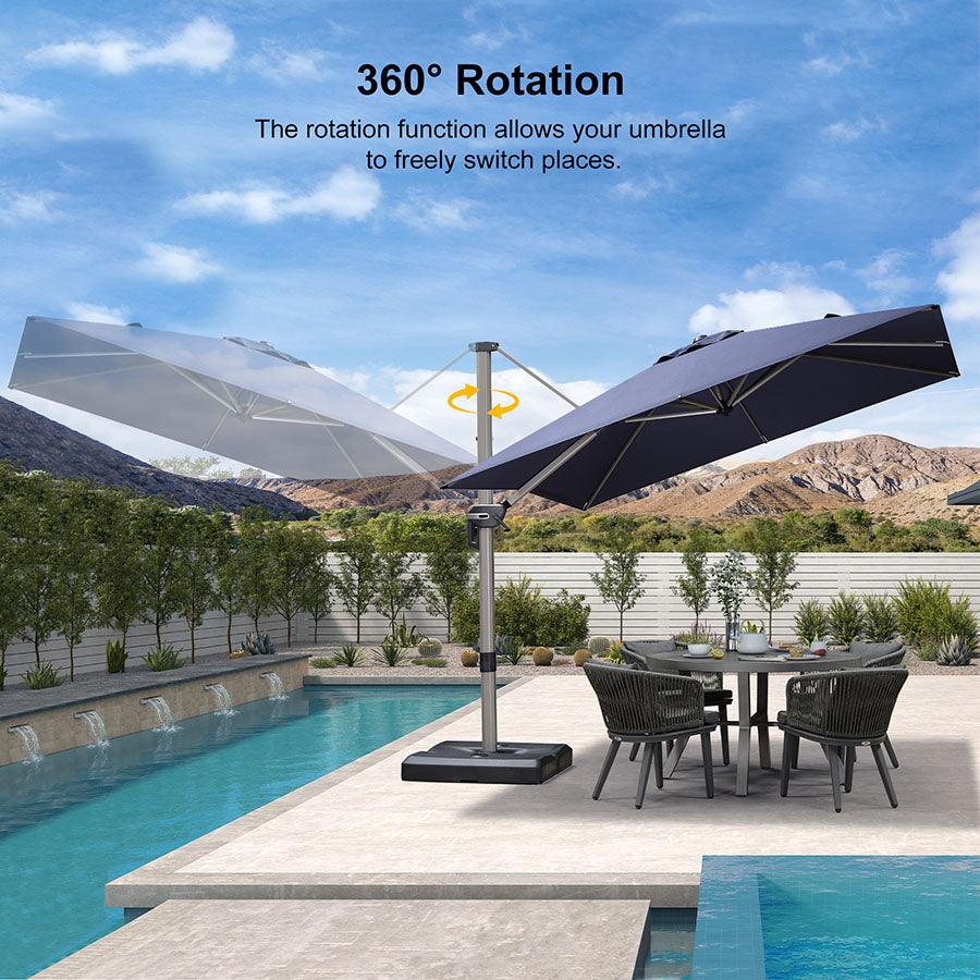 PURPLE LEAF Hailar Deluxe Outdoor Patio Umbrella Aluminum Cantilever Umbrellas - Image 53