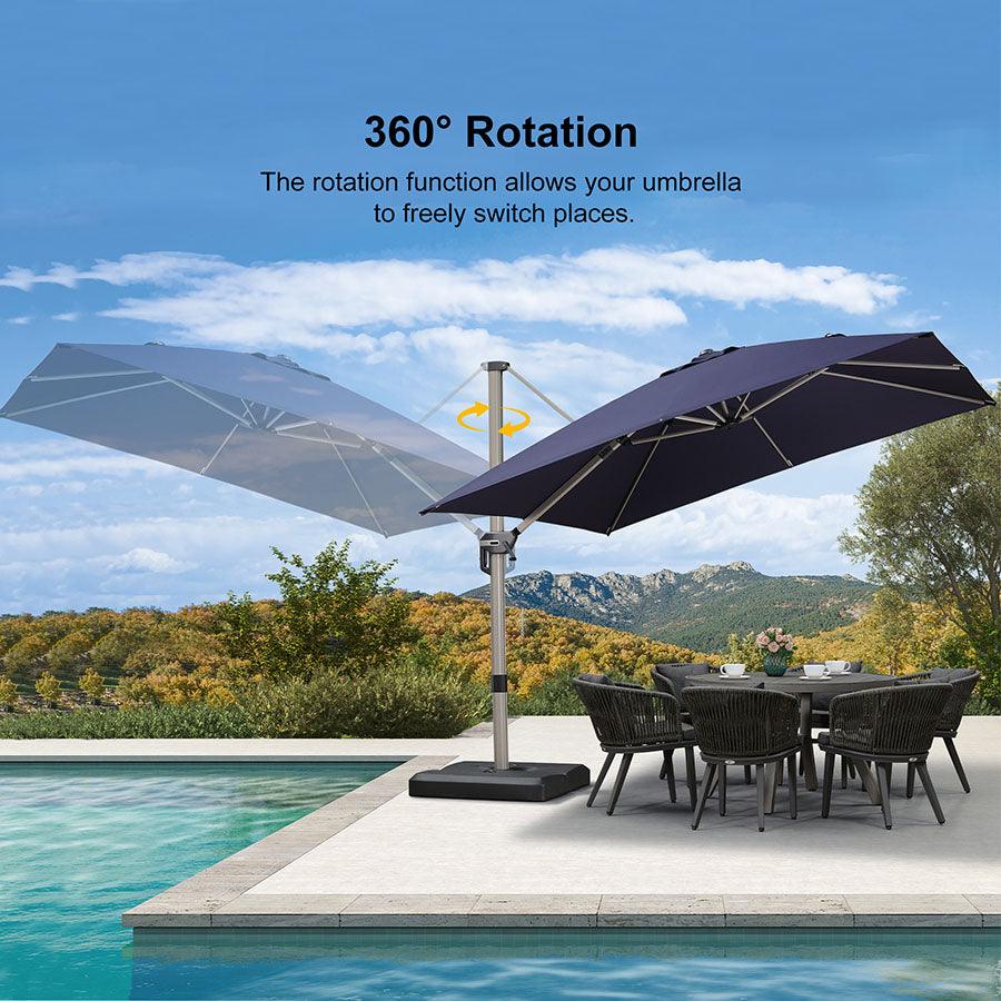 PURPLE LEAF Hailar Deluxe Outdoor Patio Umbrella Aluminum Cantilever Umbrellas - Image 56