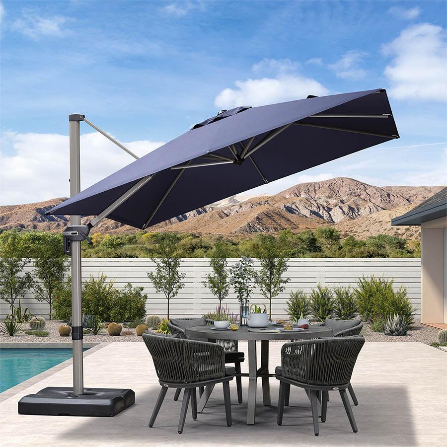 PURPLE LEAF Hailar Deluxe Outdoor Patio Umbrella Aluminum Cantilever Umbrellas - Image 75