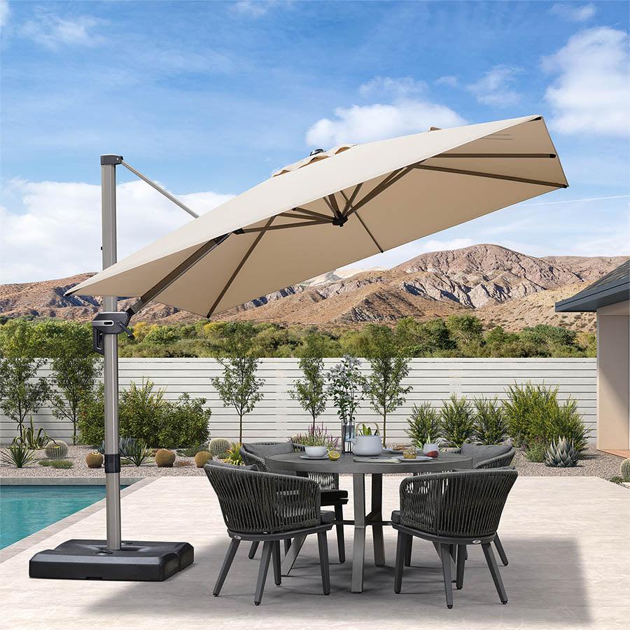 PURPLE LEAF Hailar Deluxe Outdoor Patio Umbrella Aluminum Cantilever Umbrellas - Image 76