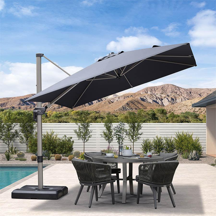 PURPLE LEAF Hailar Deluxe Outdoor Patio Umbrella Aluminum Cantilever Umbrellas - Image 77