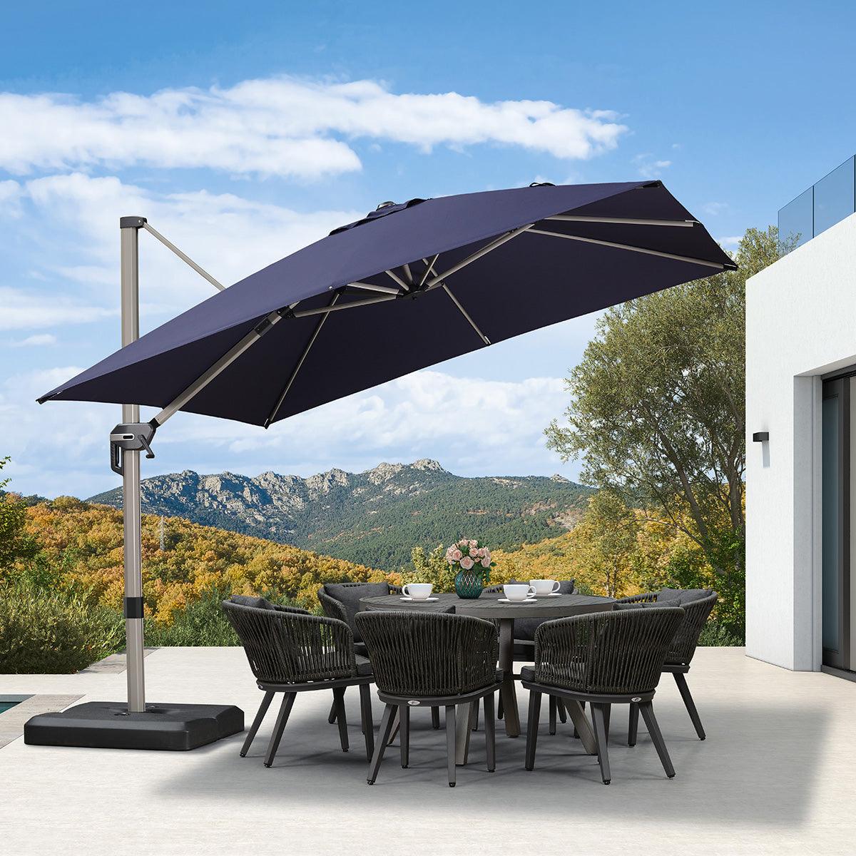 PURPLE LEAF Hailar Deluxe Outdoor Patio Umbrella Aluminum Cantilever Umbrellas - Image 85