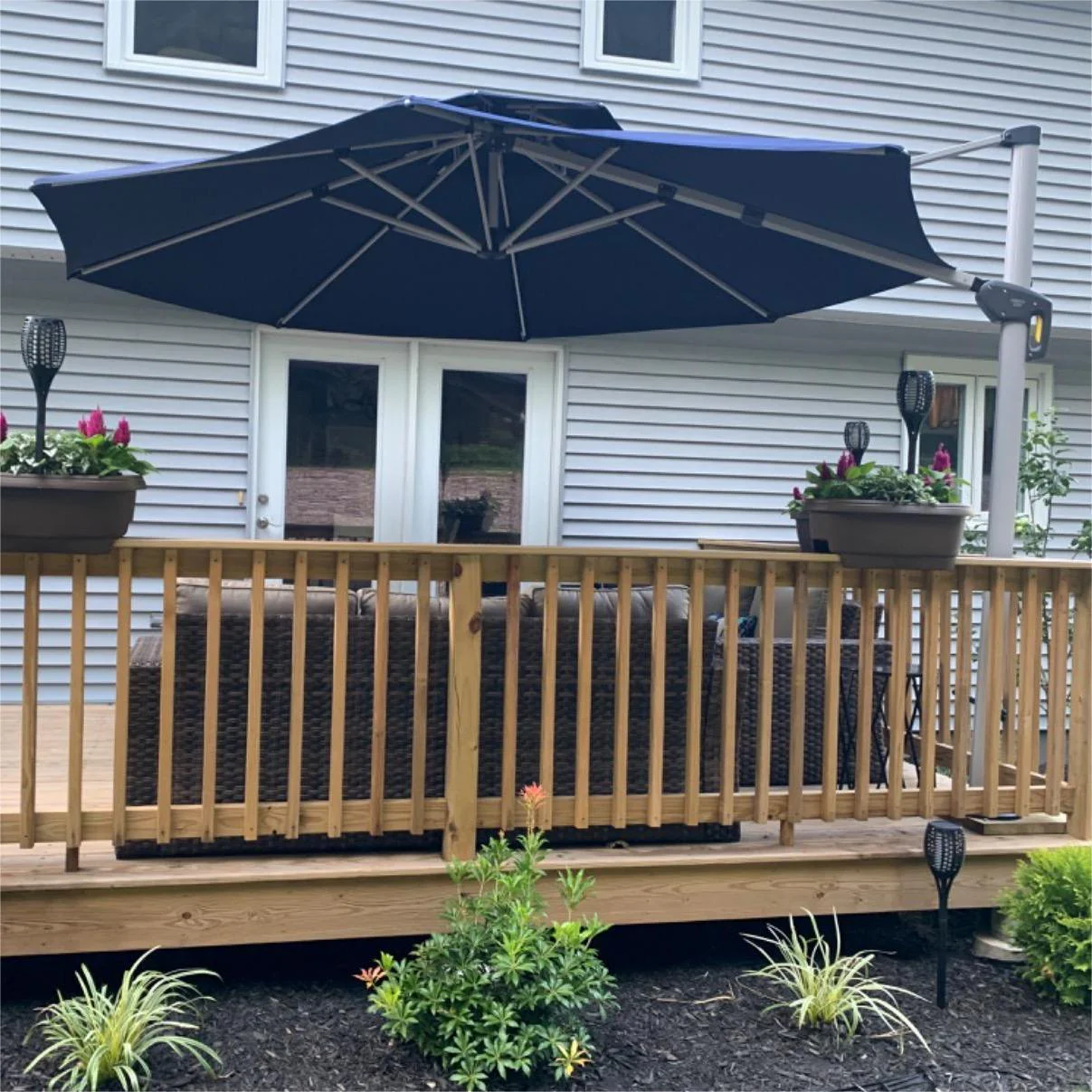 PURPLE LEAF Round Cantilever Patio Umbrella Heavy Duty Umbrella for Porch Garden Pool - Image 75