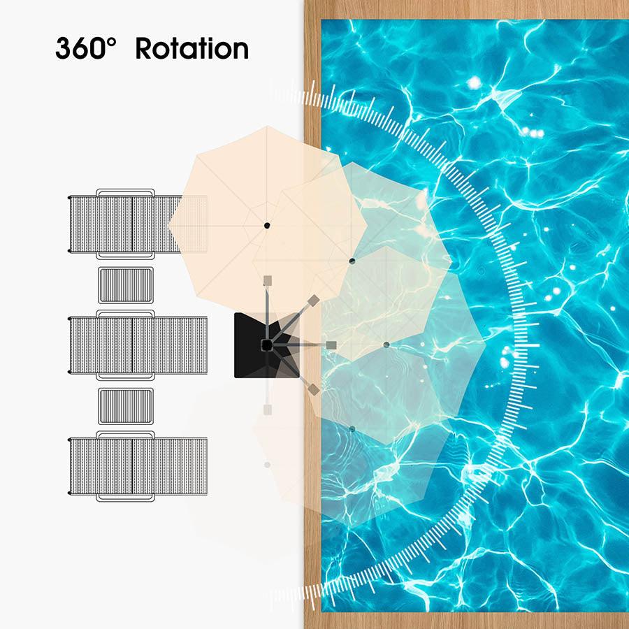 PURPLE LEAF Round Cantilever Patio Umbrella Heavy Duty Umbrella for Porch Garden Pool - Image 86