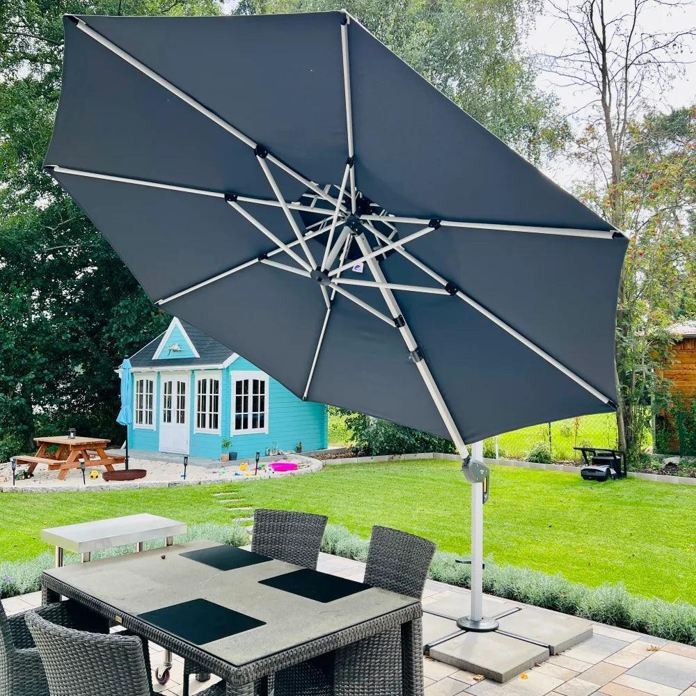 PURPLE LEAF Round Cantilever Patio Umbrella Heavy Duty Umbrella for Porch Garden Pool - Image 102