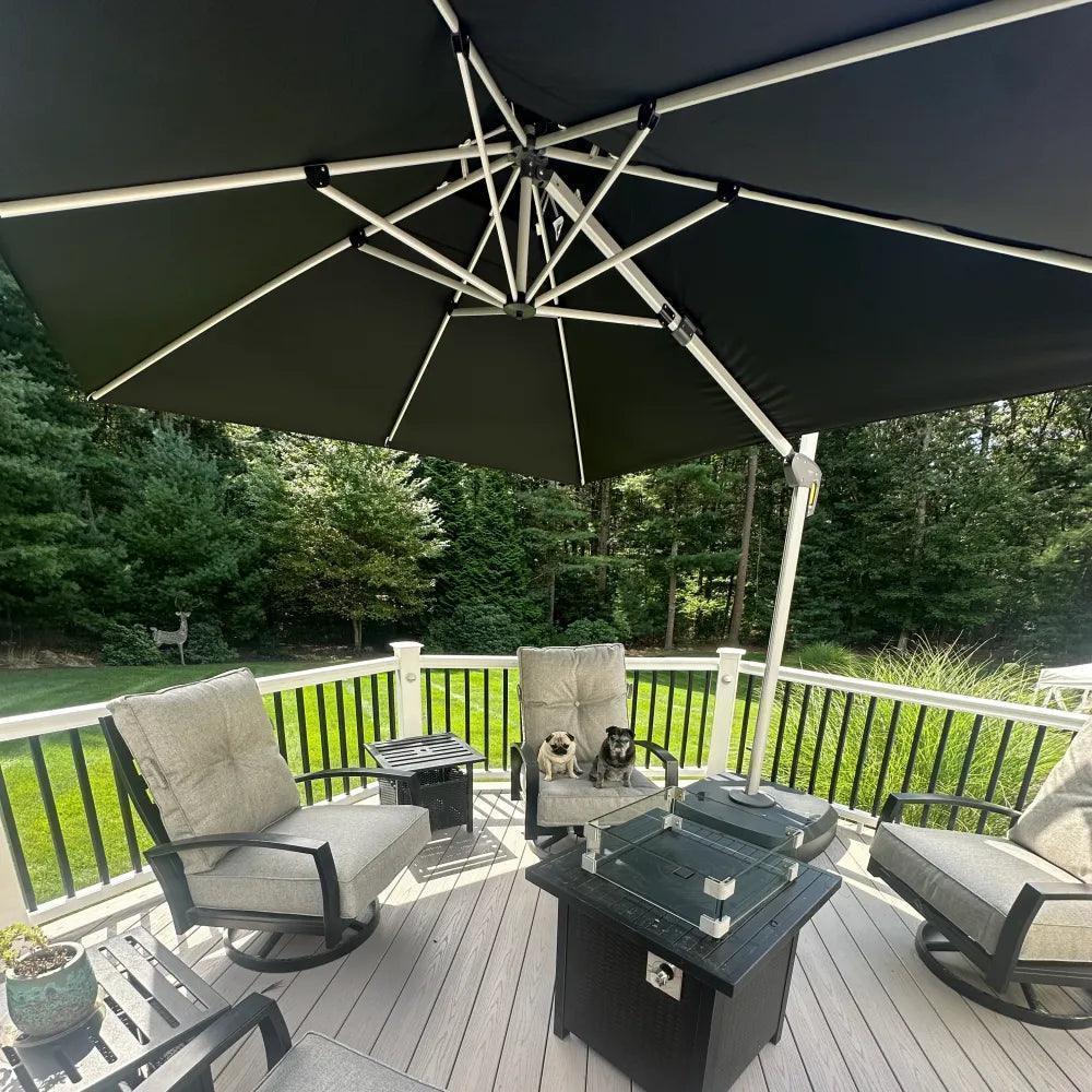 PURPLE LEAF Round Cantilever Patio Umbrella Heavy Duty Umbrella for Porch Garden Pool - Image 103