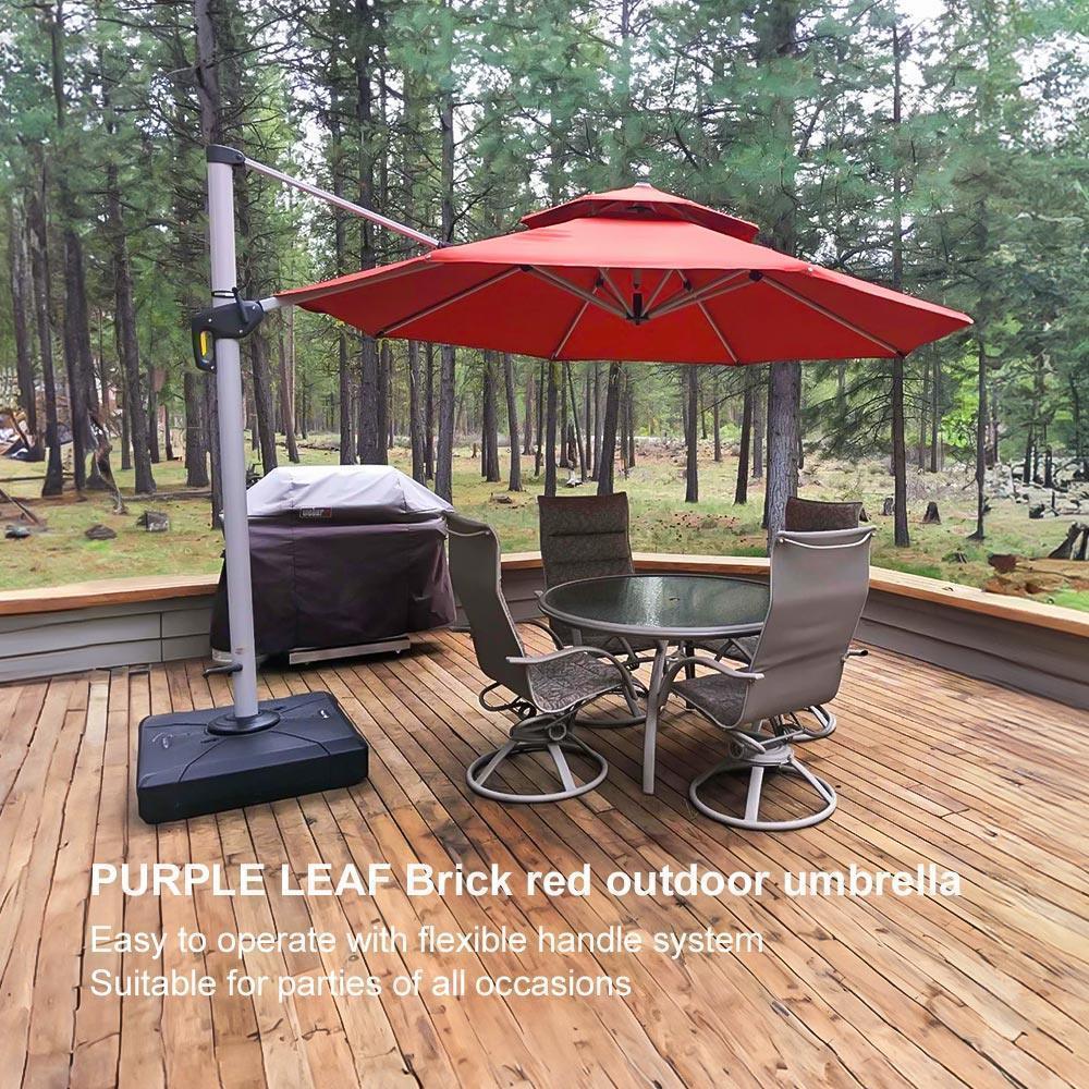 PURPLE LEAF Round Cantilever Patio Umbrella Heavy Duty Umbrella for Porch Garden Pool - Image 113
