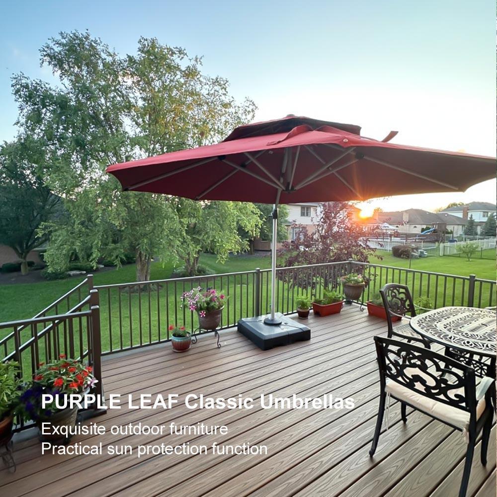 PURPLE LEAF Round Cantilever Patio Umbrella Heavy Duty Umbrella for Porch Garden Pool - Image 114