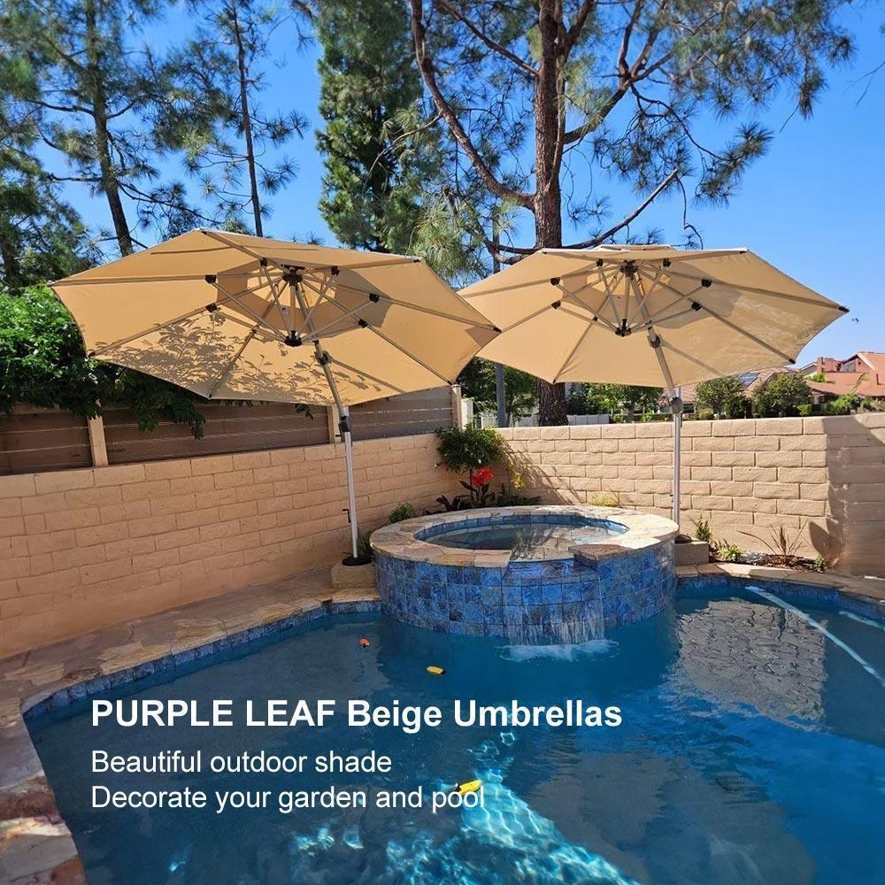 PURPLE LEAF Round Cantilever Patio Umbrella Heavy Duty Umbrella for Porch Garden Pool - Image 119