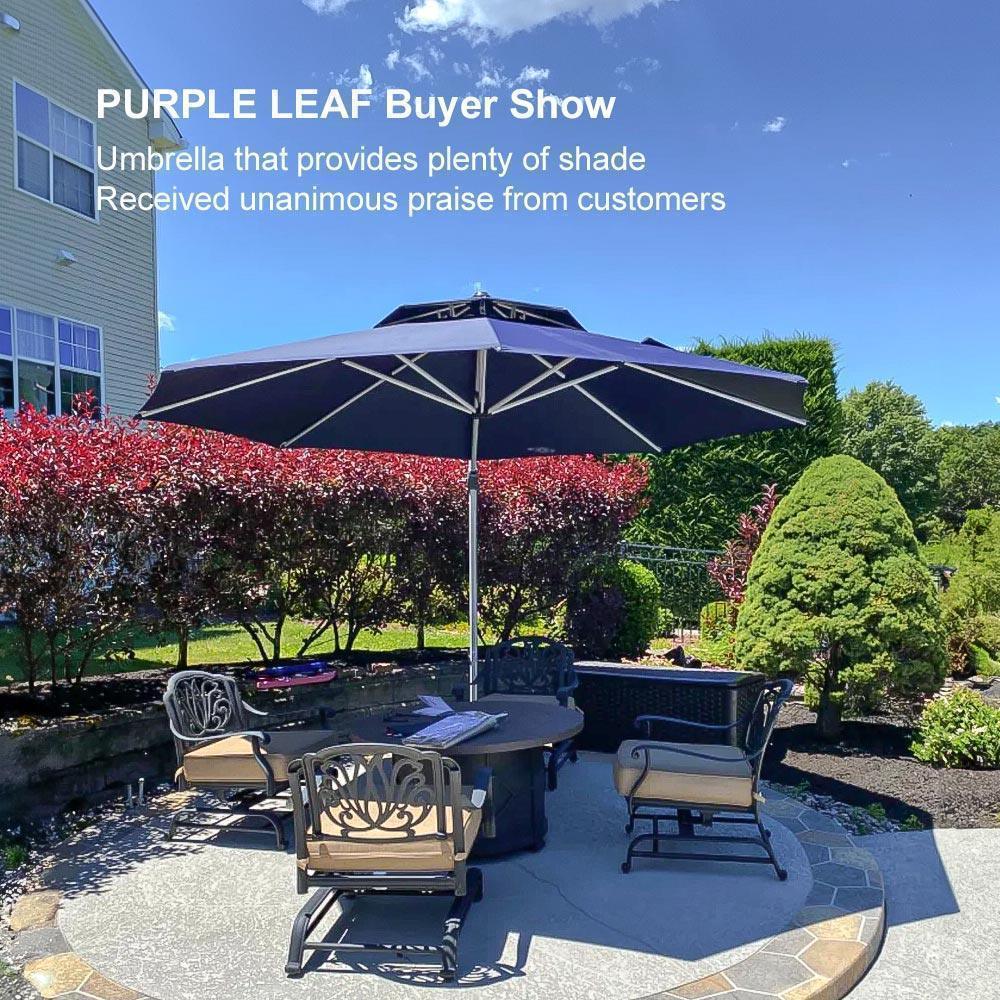PURPLE LEAF Round Cantilever Patio Umbrella Heavy Duty Umbrella for Porch Garden Pool - Image 126