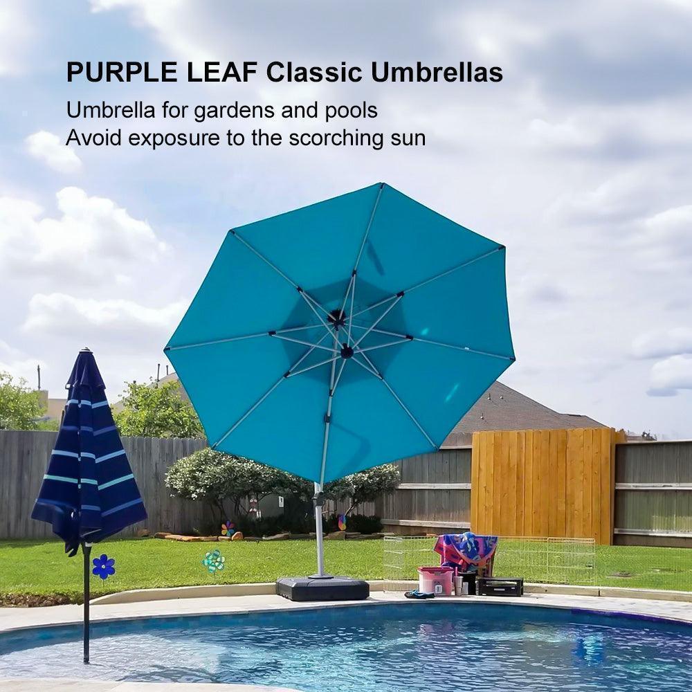 PURPLE LEAF Round Cantilever Patio Umbrella Heavy Duty Umbrella for Porch Garden Pool - Image 127