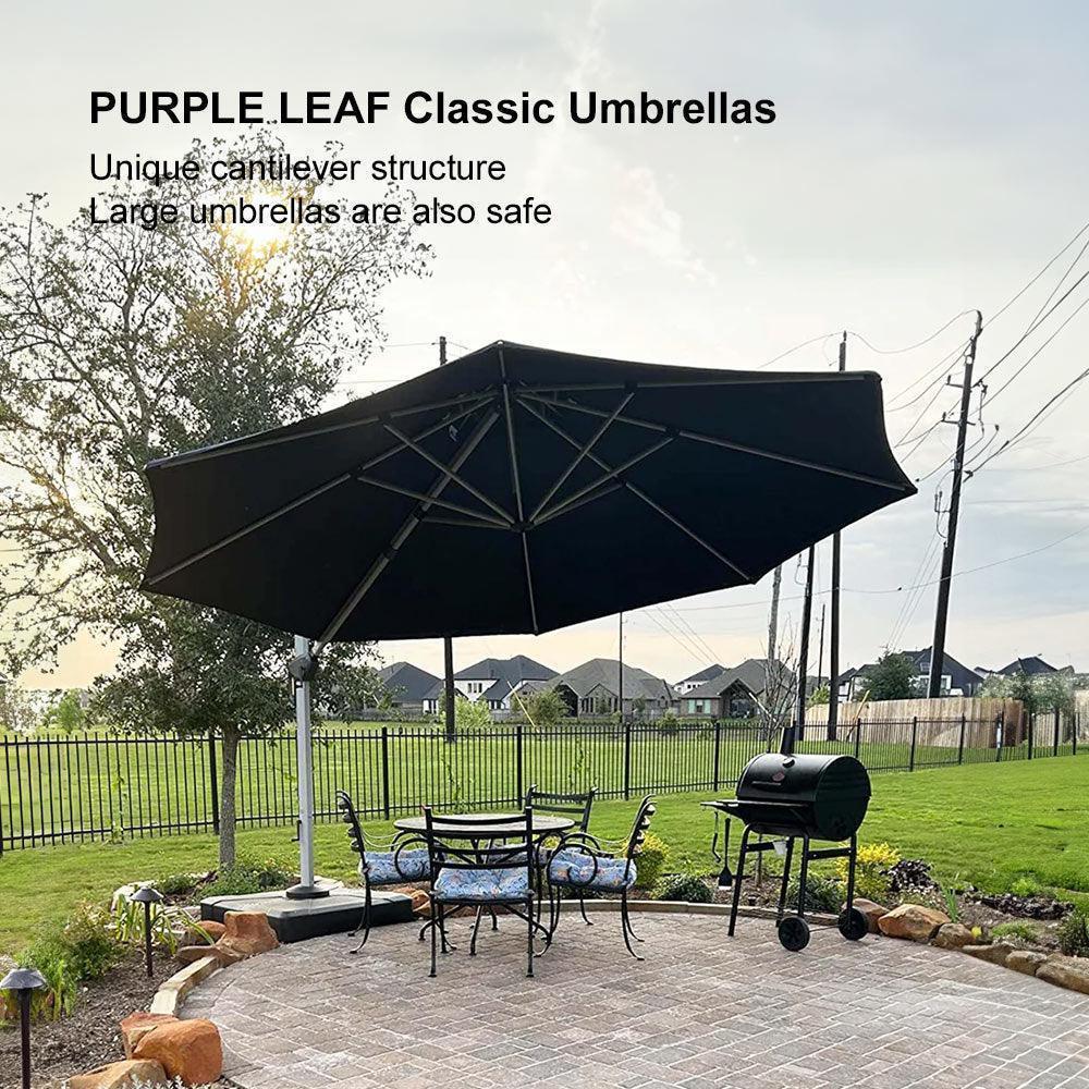 PURPLE LEAF Round Cantilever Patio Umbrella Heavy Duty Umbrella for Porch Garden Pool - Image 131
