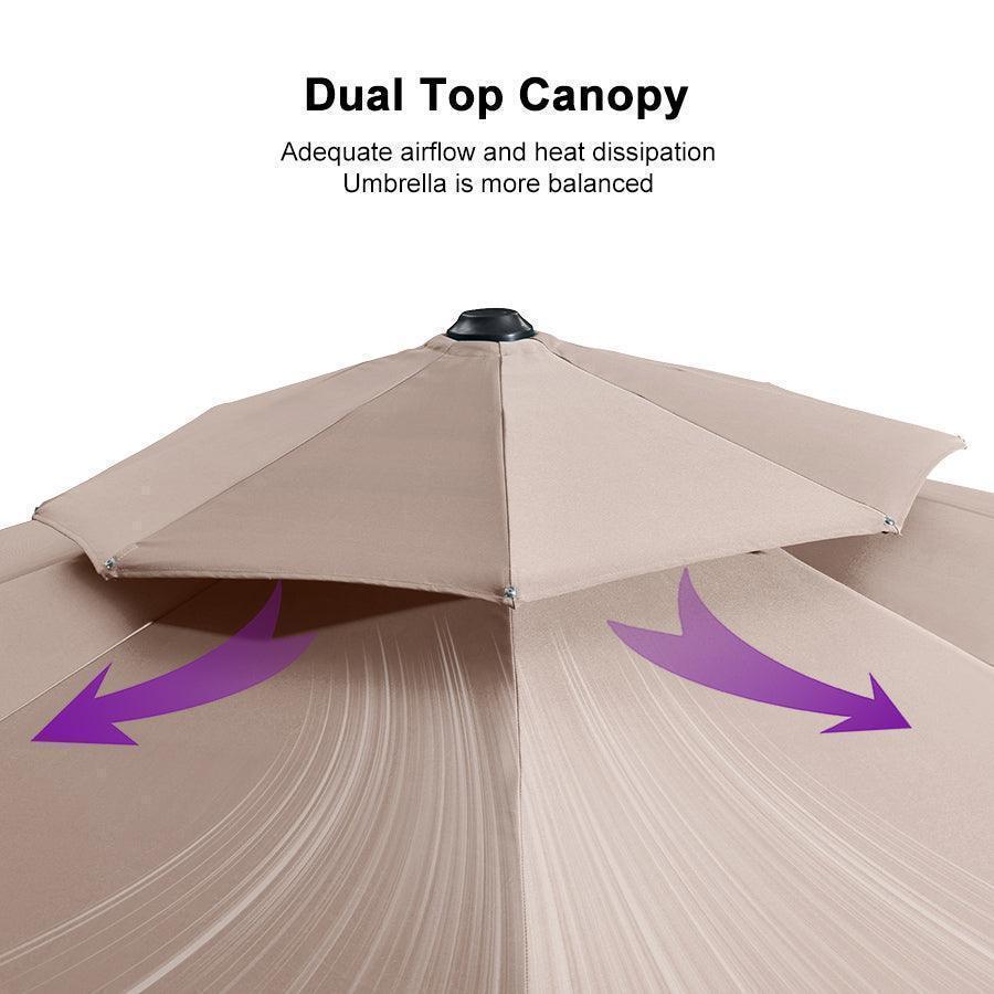 PURPLE LEAF Round Cantilever Patio Umbrella Heavy Duty Umbrella for Porch Garden Pool - Image 135
