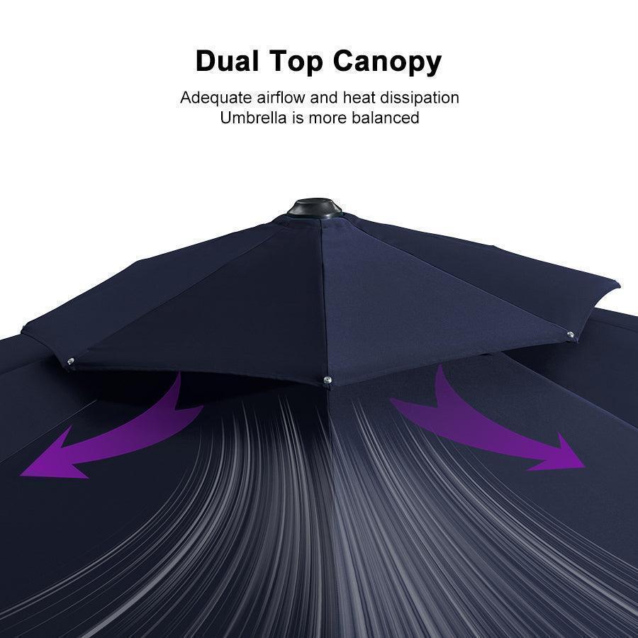 PURPLE LEAF Round Cantilever Patio Umbrella Heavy Duty Umbrella for Porch Garden Pool - Image 136