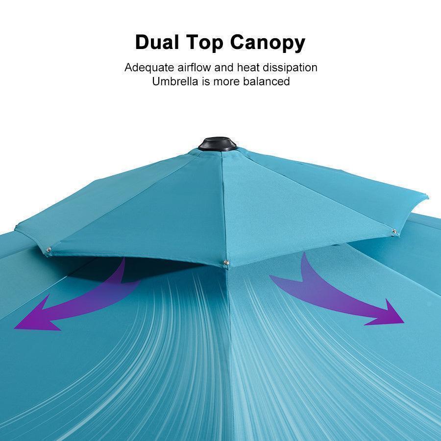 PURPLE LEAF Round Cantilever Patio Umbrella Heavy Duty Umbrella for Porch Garden Pool - Image 137
