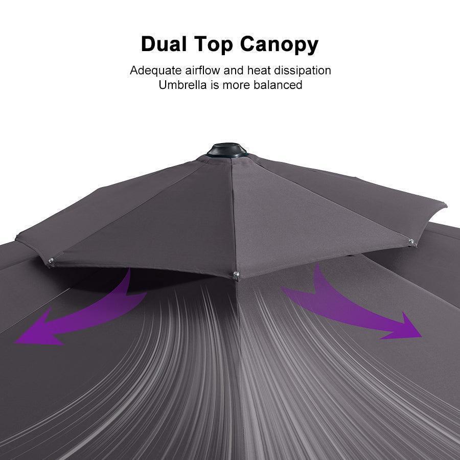 PURPLE LEAF Round Cantilever Patio Umbrella Heavy Duty Umbrella for Porch Garden Pool - Image 138