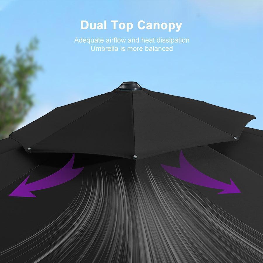 PURPLE LEAF Round Cantilever Patio Umbrella Heavy Duty Umbrella for Porch Garden Pool - Image 139