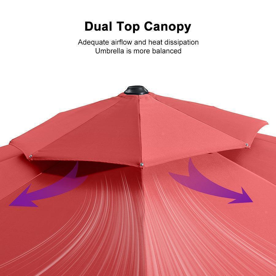 PURPLE LEAF Round Cantilever Patio Umbrella Heavy Duty Umbrella for Porch Garden Pool - Image 140