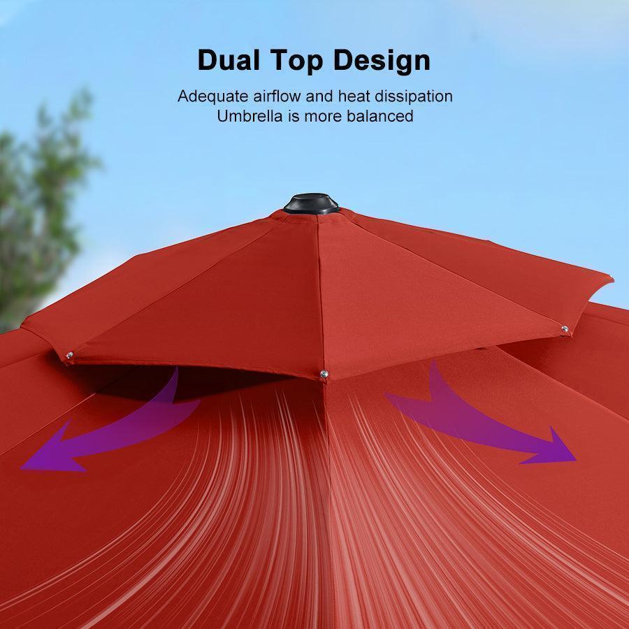 PURPLE LEAF Round Cantilever Patio Umbrella Heavy Duty Umbrella for Porch Garden Pool - Image 141