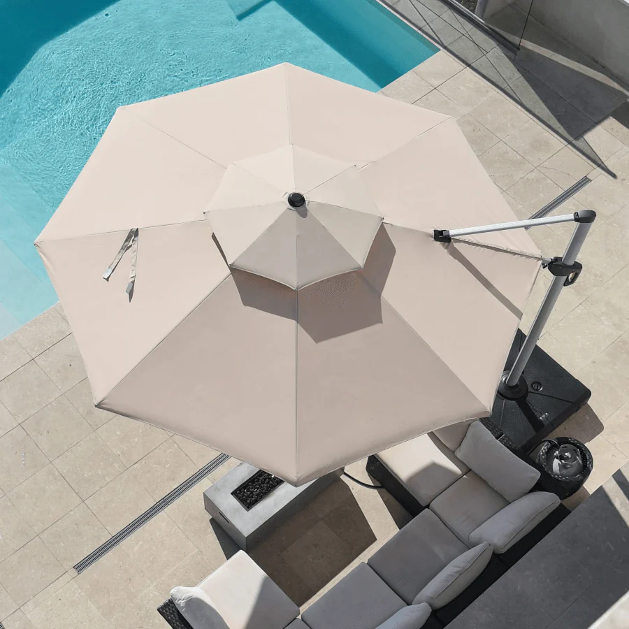 PURPLE LEAF Round Cantilever Patio Umbrella Heavy Duty Umbrella for Porch Garden Pool - Image 24