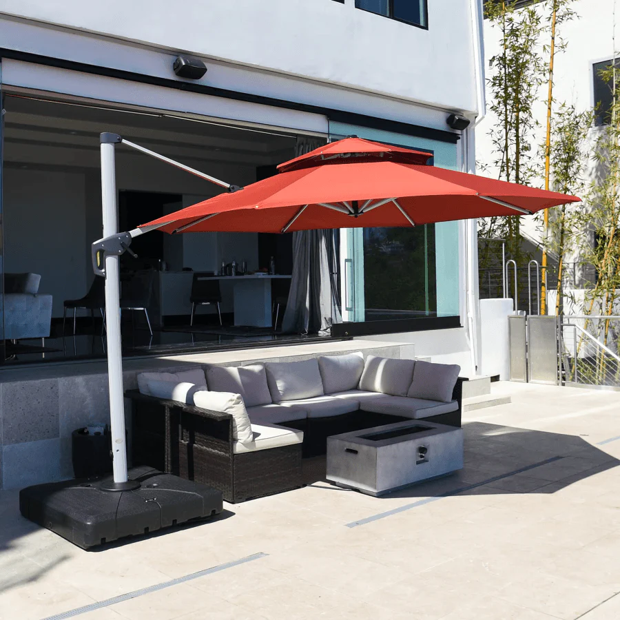 PURPLE LEAF Round Cantilever Patio Umbrella Heavy Duty Umbrella for Porch Garden Pool - Image 32