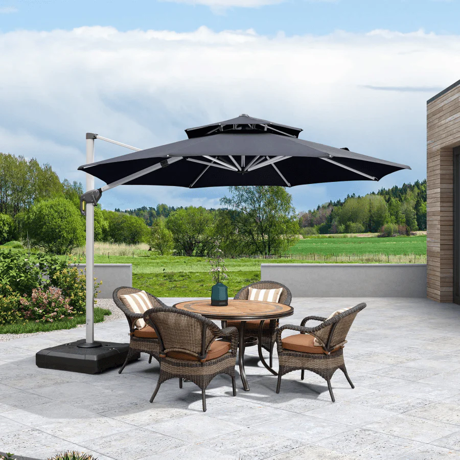 PURPLE LEAF Round Cantilever Patio Umbrella Heavy Duty Umbrella for Porch Garden Pool - Image 40