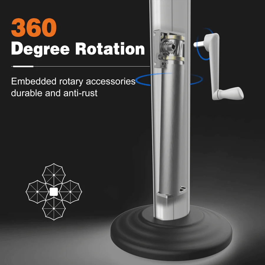 PURPLE LEAF Round Cantilever Patio Umbrella Heavy Duty Umbrella for Porch Garden Pool - Image 47