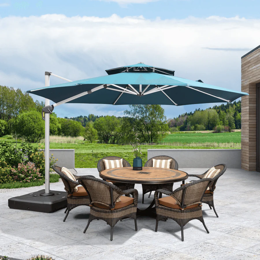 PURPLE LEAF Round Cantilever Patio Umbrella Heavy Duty Umbrella for Porch Garden Pool - Image 48