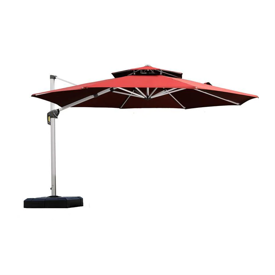 PURPLE LEAF Round Cantilever Patio Umbrella Heavy Duty Umbrella for Porch Garden Pool - Image 52