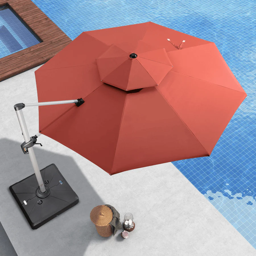 PURPLE LEAF Round Cantilever Patio Umbrella Heavy Duty Umbrella for Porch Garden Pool - Image 53