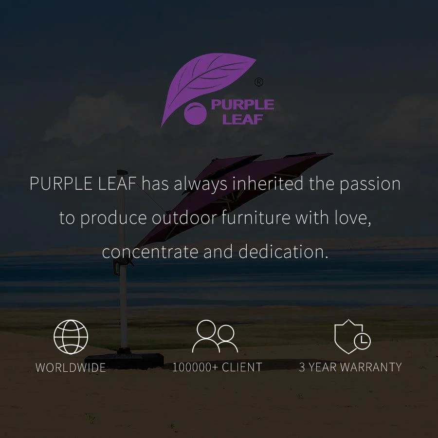 PURPLE LEAF Round Cantilever Patio Umbrella Heavy Duty Umbrella for Porch Garden Pool - Image 67